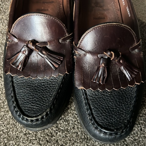 Allen Edmonds Mens Loafers NASHUA Tassel Kiltie Black Brown Leather - 10 D - Picture 10 of 12